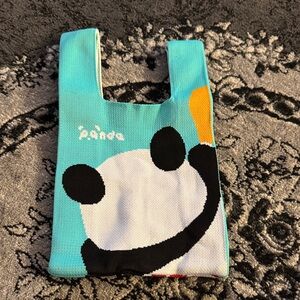 Panda Kids Tote Bag - Blue and Black